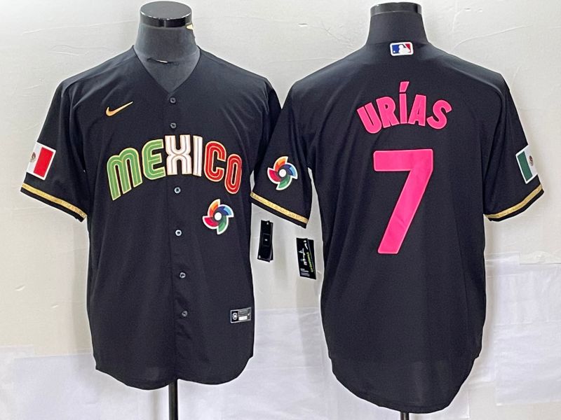 Men 2023 World Cub Mexico #7 Urias Black pink Nike MLB Jersey15->more jerseys->MLB Jersey